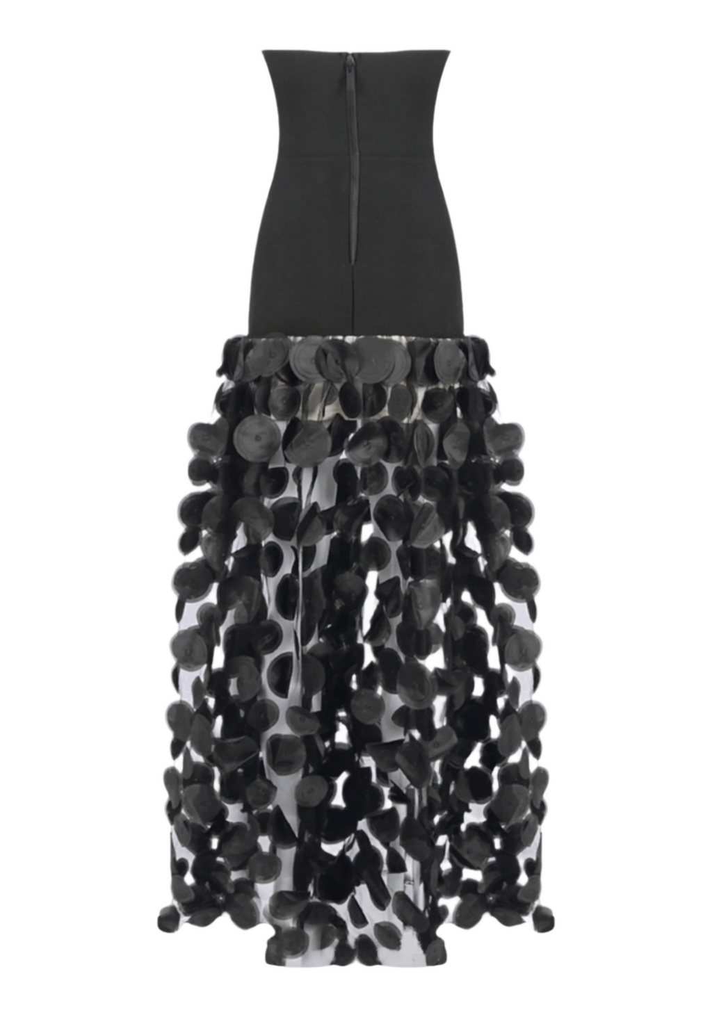 Flowering Girl Women Nodin Strapless Dot Mesh Maxi Dress - Black