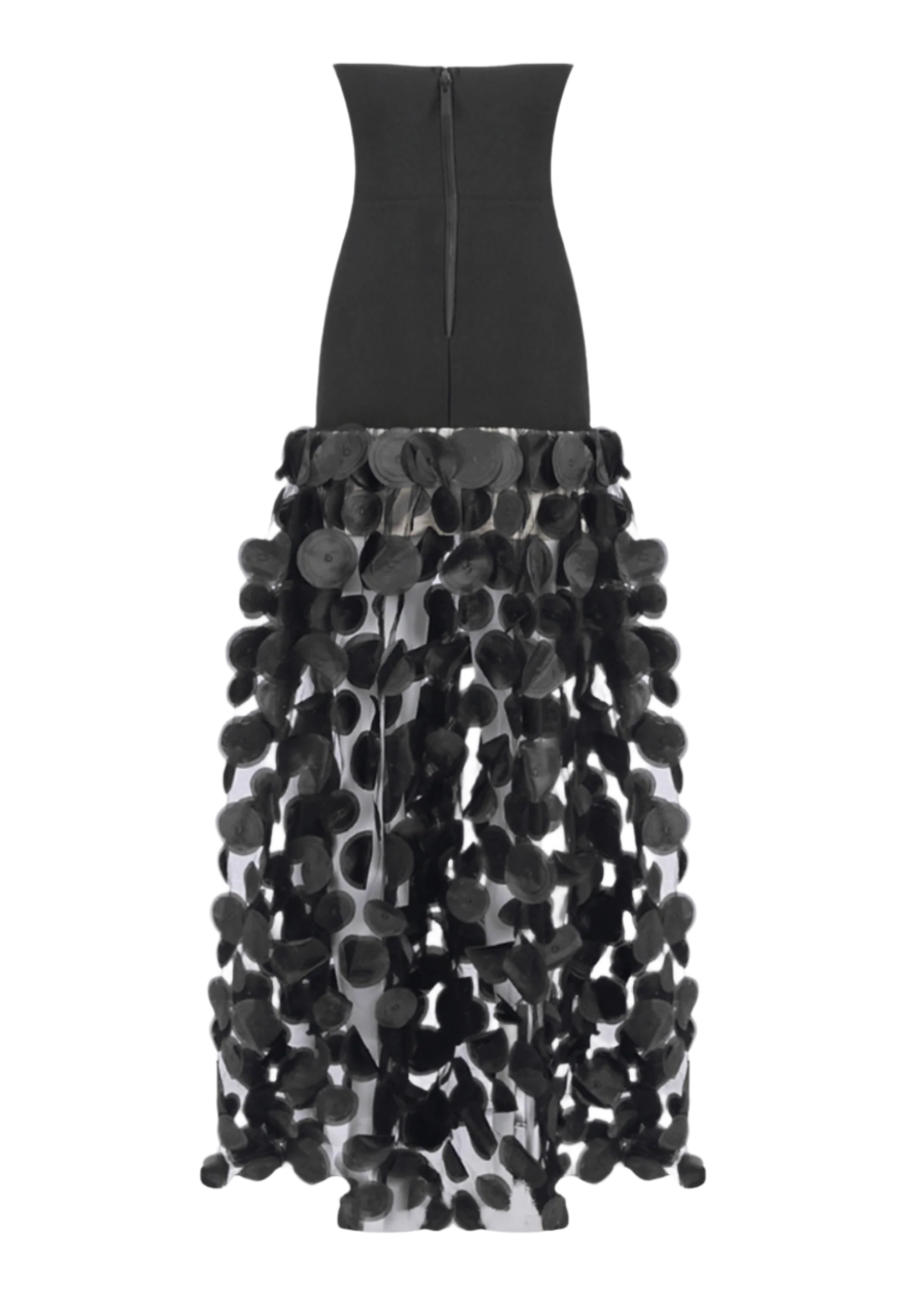 Flowering Girl Women Nodin Strapless Dot Mesh Maxi Dress - Black