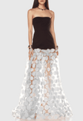 Flowering Girl Women Nodin Strapless Dot Mesh Maxi Dress - White