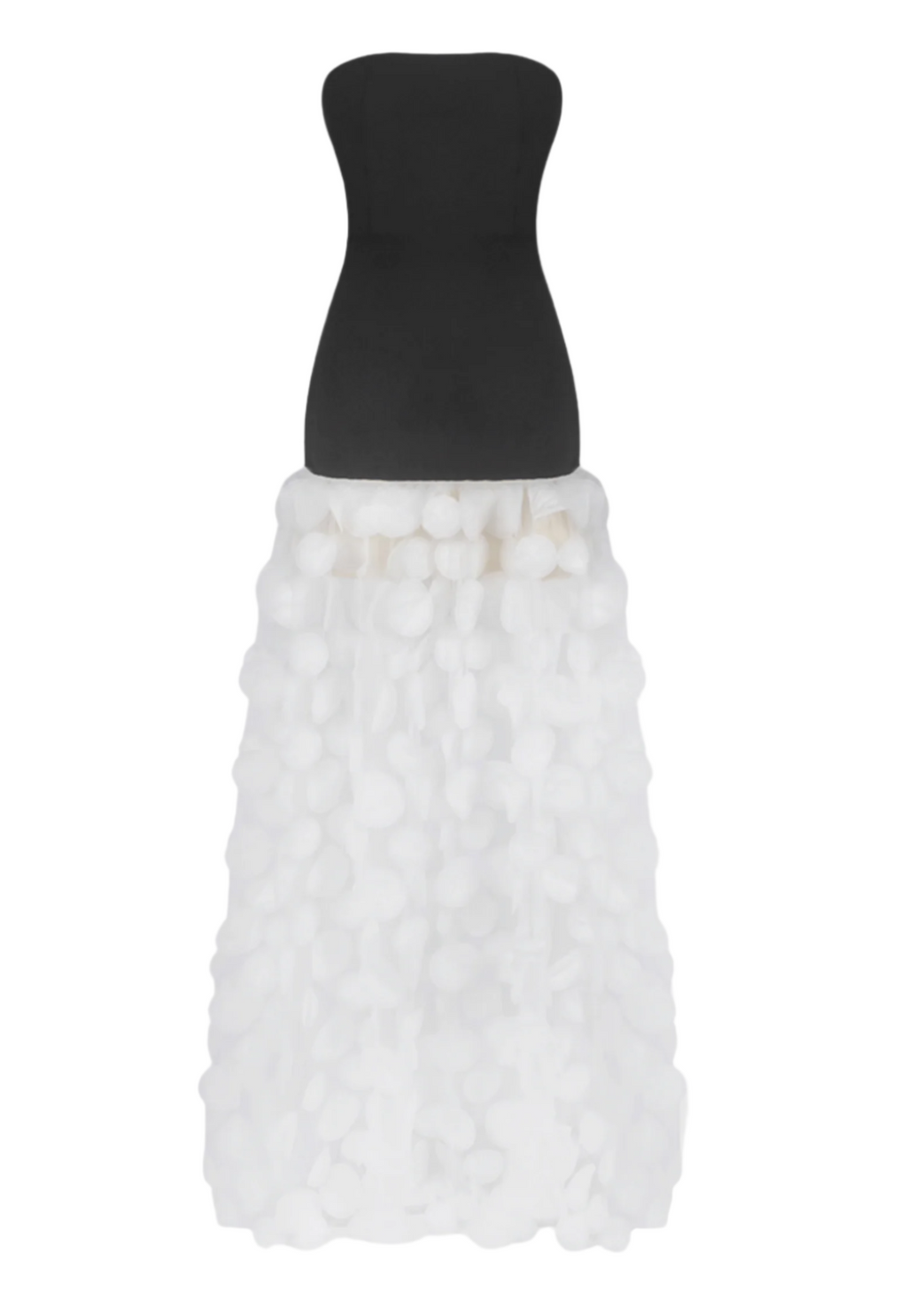 Flowering Girl Women Nodin Strapless Dot Mesh Maxi Dress - White
