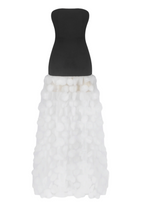 Flowering Girl Women Nodin Strapless Dot Mesh Maxi Dress - White