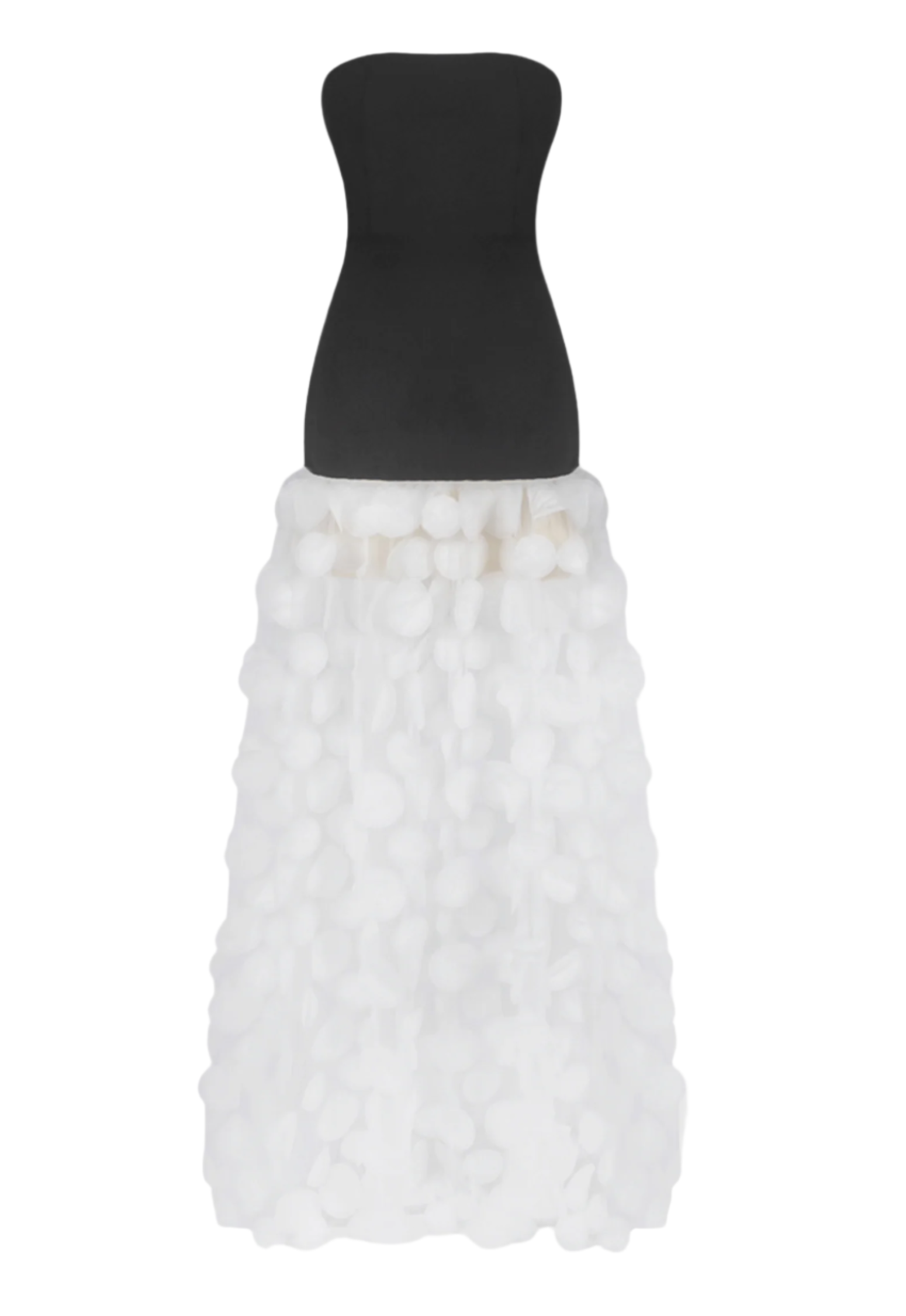 Flowering Girl Women Nodin Strapless Dot Mesh Maxi Dress - White