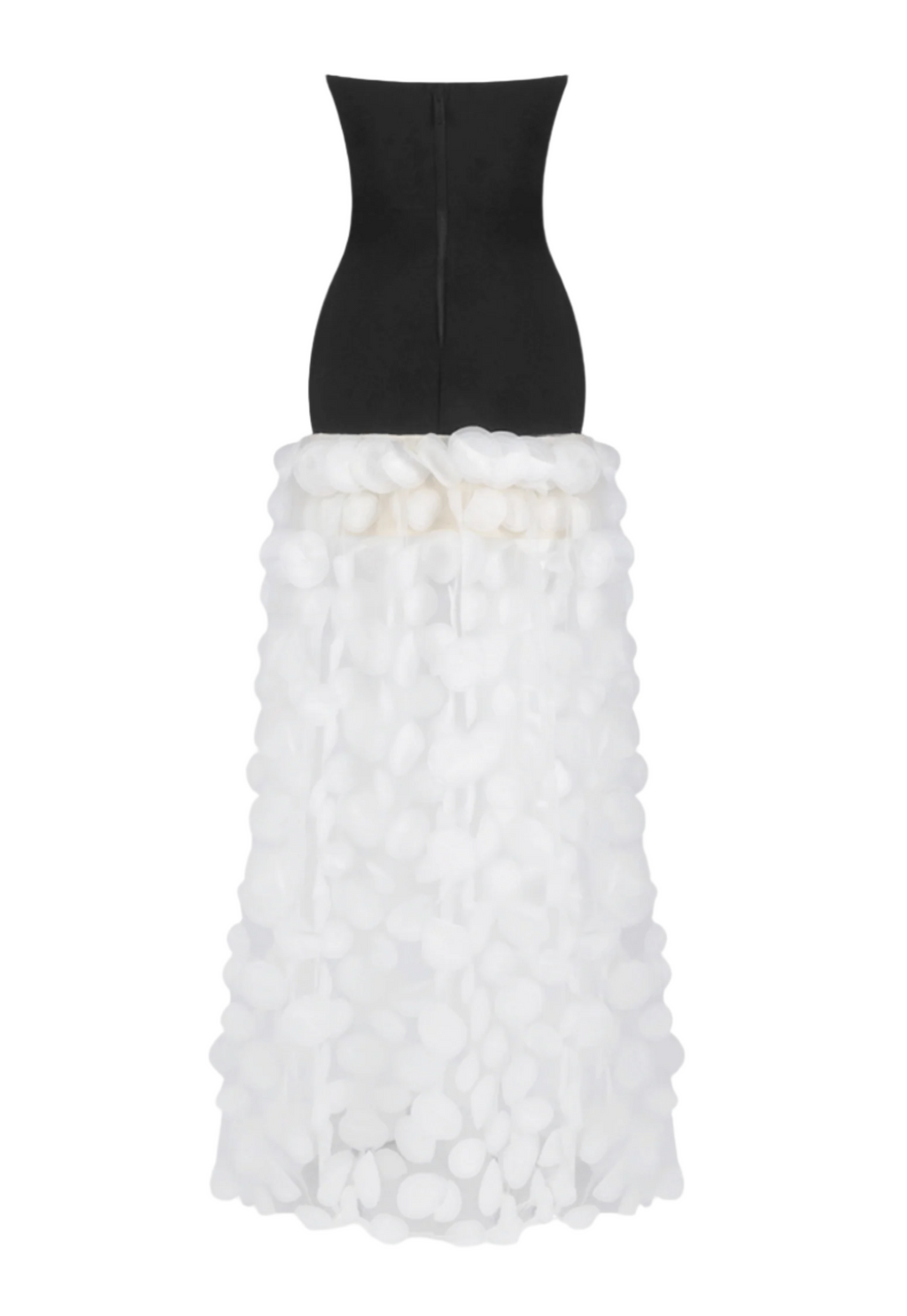Flowering Girl Women Nodin Strapless Dot Mesh Maxi Dress - White