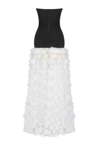 Flowering Girl Women Nodin Strapless Dot Mesh Maxi Dress - White