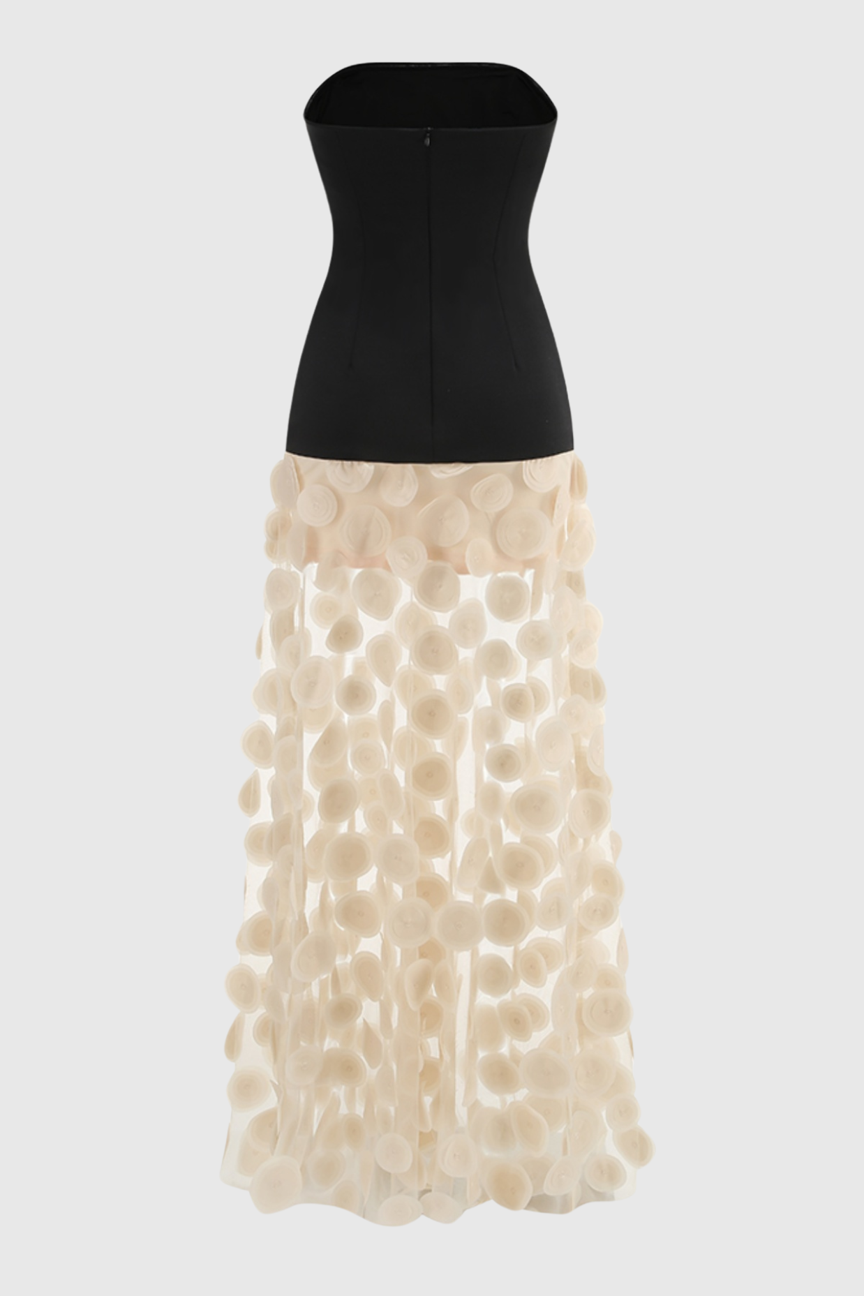 Nodin Strapless Dot Mesh Maxi Dress