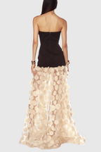 Flowering Girl Women Nodin Strapless Dot Mesh Maxi Dress
