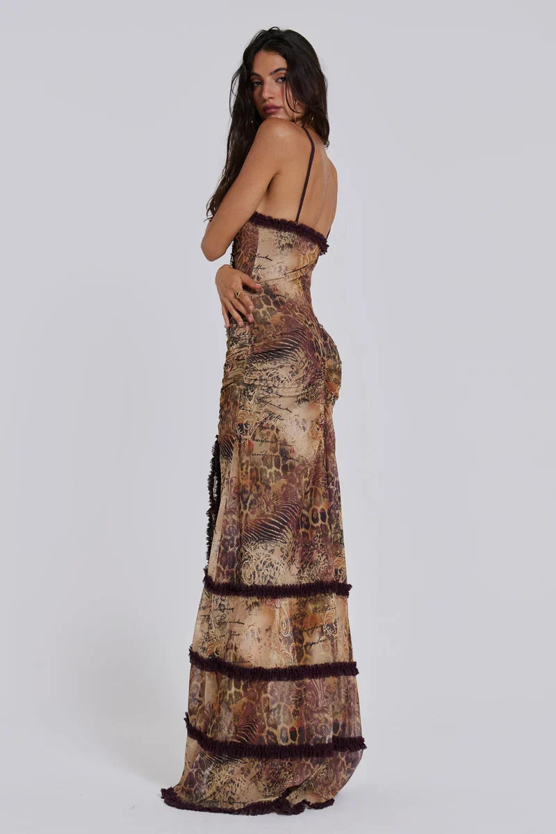 Flowering Girl Women Norah Printed Maxi Dress - Leopard