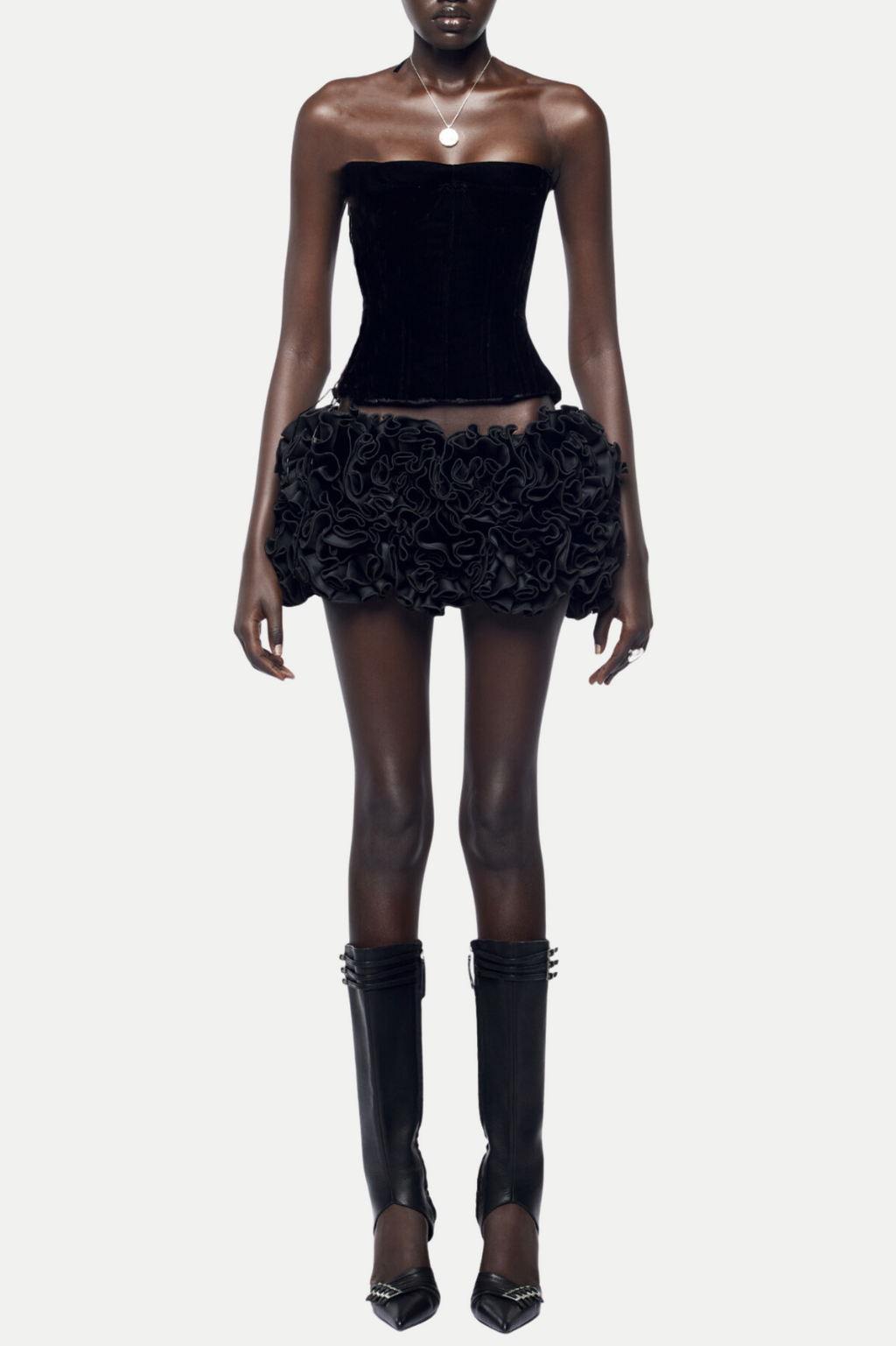 Flowering Girl Women Nuala Floral Lace Up Two Piece Set - Black