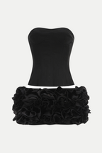 Flowering Girl Women Nuala Floral Lace Up Two Piece Set - Black
