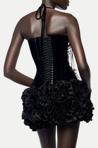 Flowering Girl Women Nuala Strapless Floral Mini Dress - Black