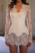 Ivory Lace & Satin Corset Mini Dress