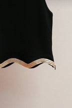 black Cropped Jumper with Chain Detail