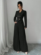 Flowering Girl Women black long-sleeved suit