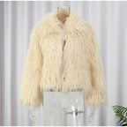 Flowering Girl Women michaelia fur lapel jacket in white