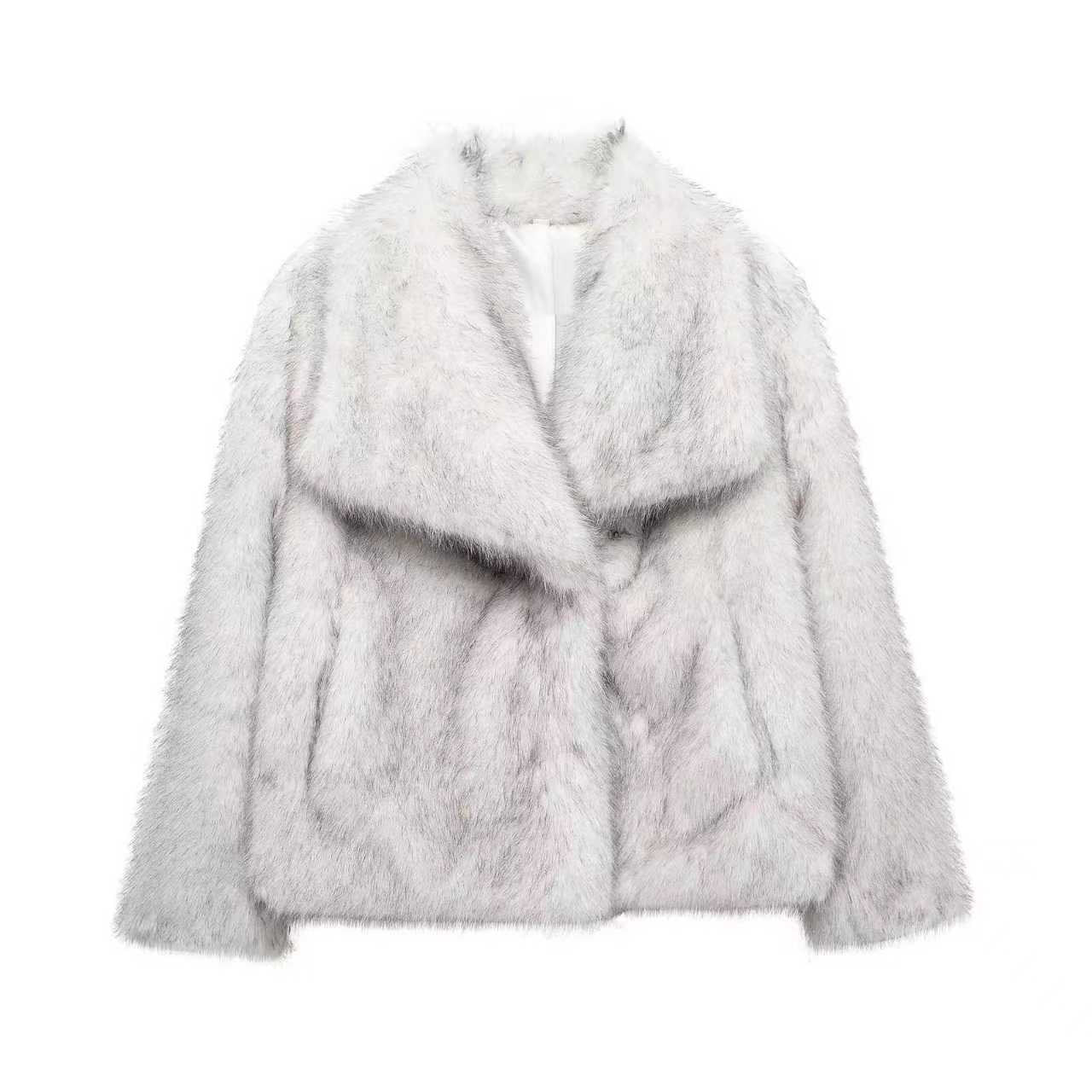 Flowering Girl Women modesty gradient fur coat