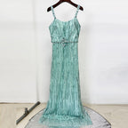nail bead sequin mesh dress