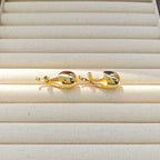 retro gold- red earring