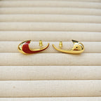 retro gold- red earring