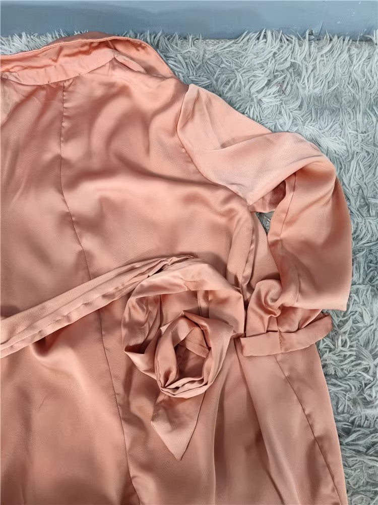 Flowering Girl Women Blissful Blush Pink Trench Coat