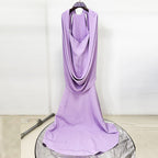 lavender nail bead halterneck open back shawl long dress