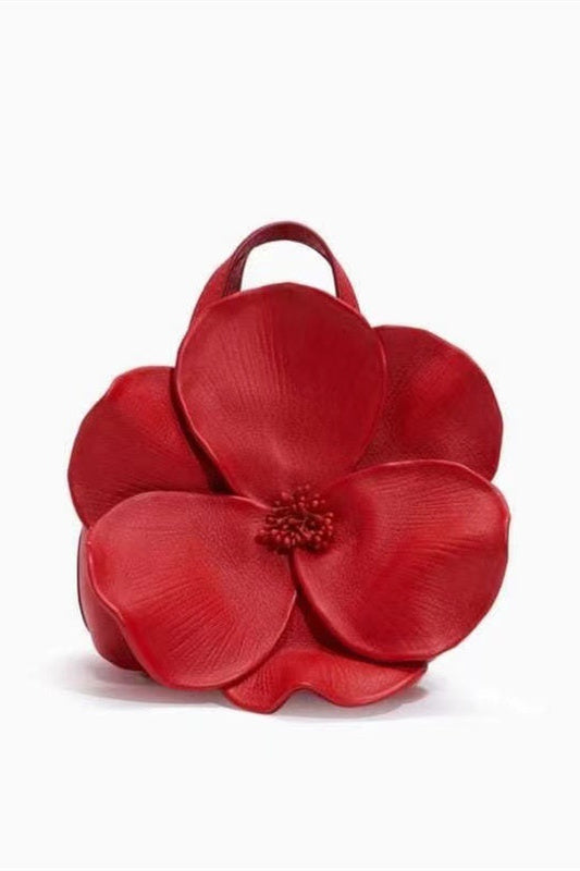 Flowering Girl Women Floral PU Leather Handbag