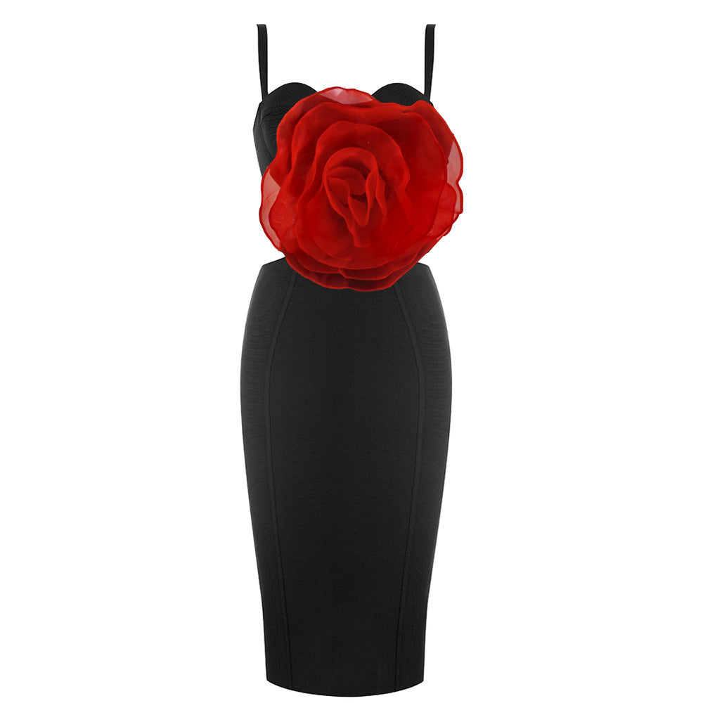 Flowering Girl Women Jacey Mesh Flower Bandage Midi Dress