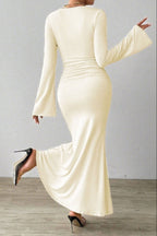 Flowering Girl Women nora apricot long sleeve maxi dress