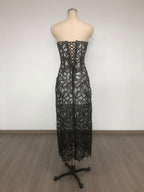 Flowering Girl Women Letitia Strapless Flower Embroidered Midi Dress