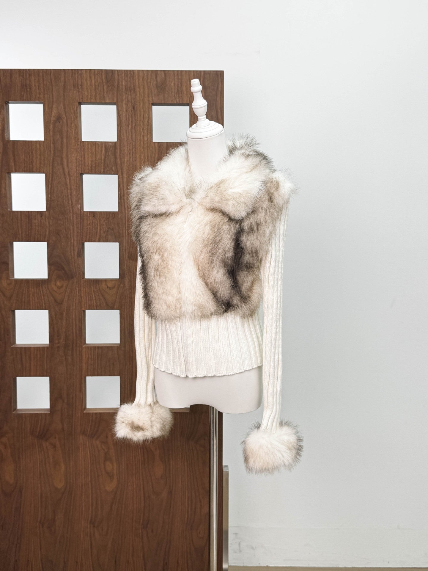 Geraldine Faux Fur Knit Coat