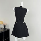 alani pearl embellished sleeveless mini dress - black