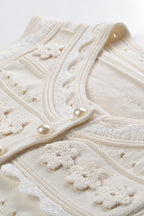 Flowering Girl Women Crochet Top In Ecru