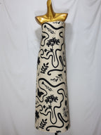 Tropical Leaf Print Strapless Maxi Dress