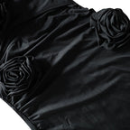 Flowering Girl Women Flower Halter Cut Out Dress in black