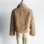 Flowering Girl Women faux fur all-in-one jacket in dark brown