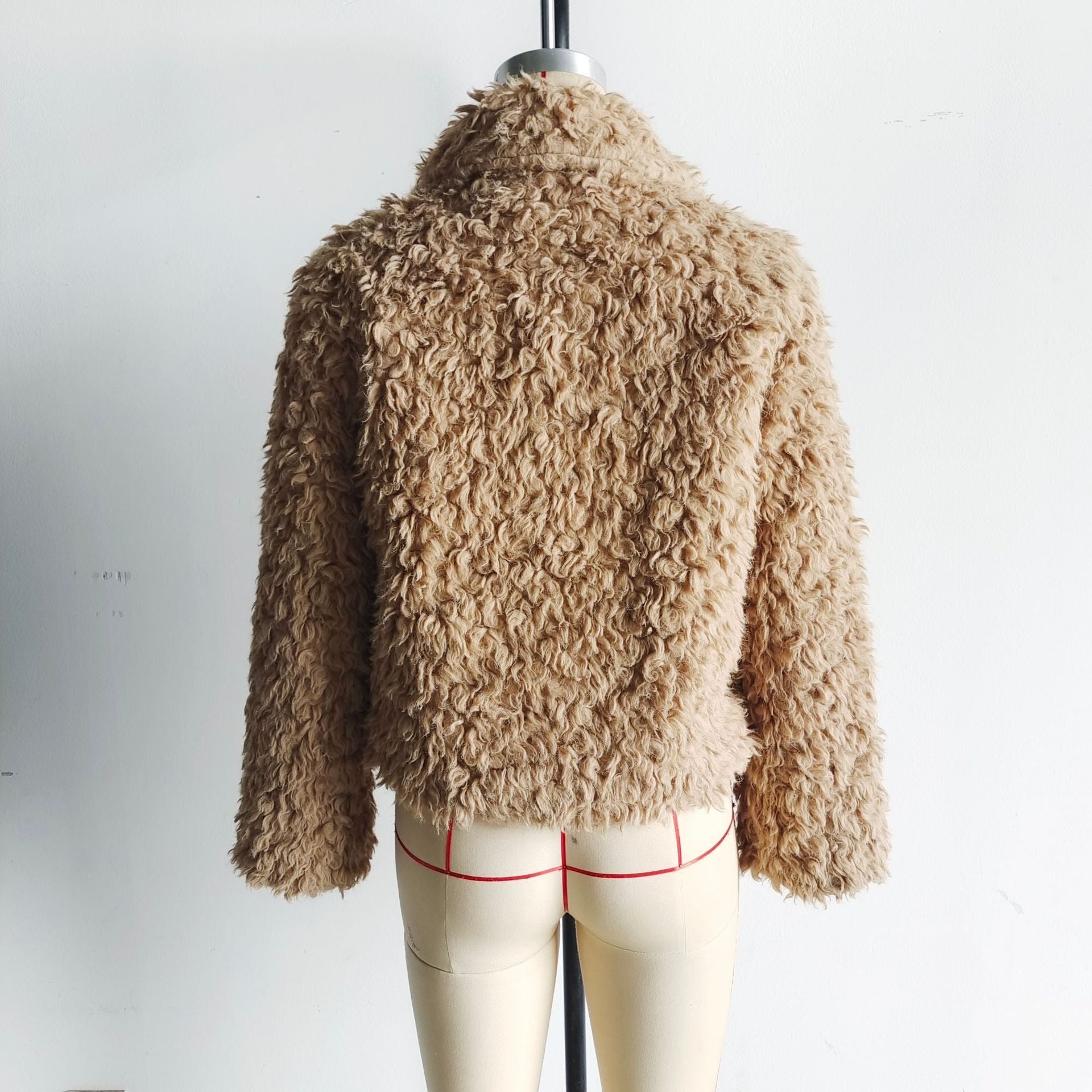 Flowering Girl Women faux fur all-in-one jacket in dark brown