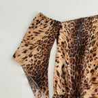 edwina Long Sleeves Leopard Print Mini Dress in brown