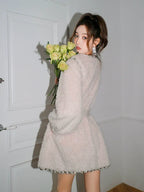Joy V-Neck Long Sleeve Diamond Stud Coat