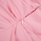 Flowering Girl Women Bess One-Shoulder Slant Neck Pleated Maxi Dress In Pink