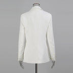 mirabelle Long Sleeve Pearl Blazer in white