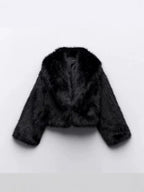Flowering Girl Women fox fur imitation fur cropped jacket