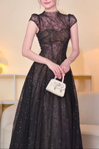 Lace Sequin A Line Midi Dress