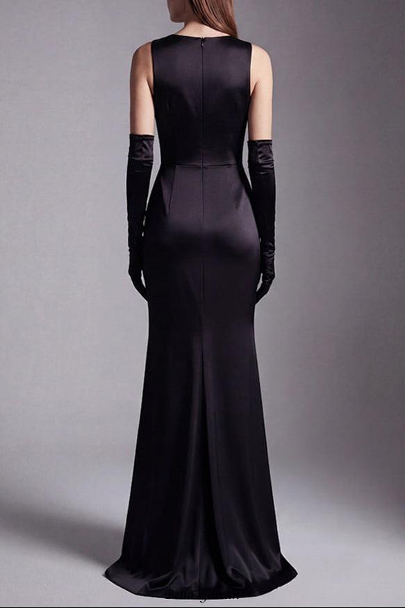 anila Black featuring floral embroidery jersey maxi dress