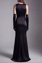 anila Black featuring floral embroidery jersey maxi dress