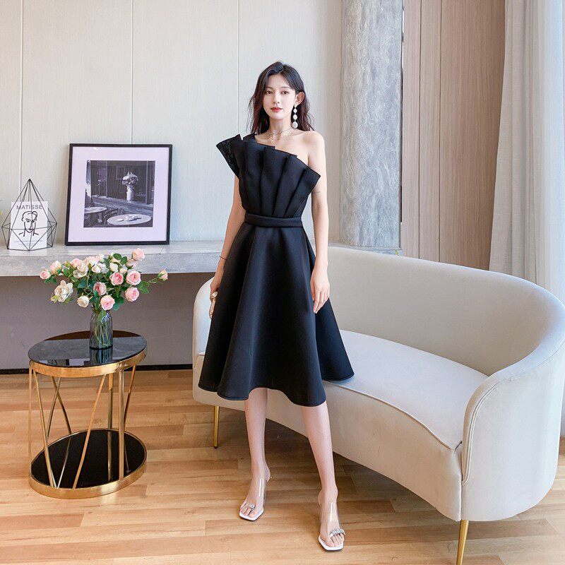 Flowering Girl Women Dolores Ruffled Hem Strapless One-Shoulder Full Midi Dress