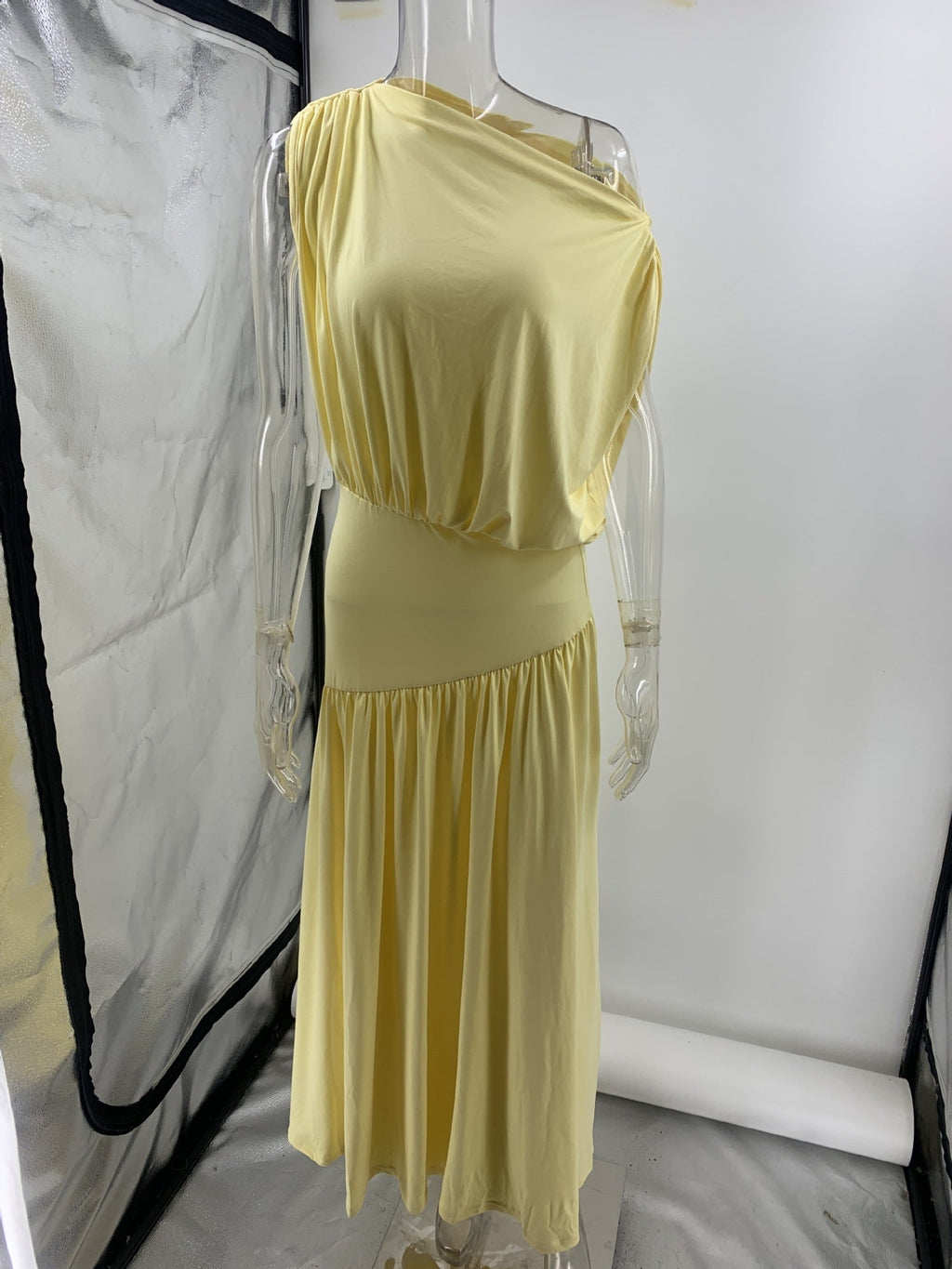 Flowering Girl Women yellow Off-the-Shoulder maxi Dress