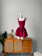 camisole waist slim sleeveless mini dress in red
