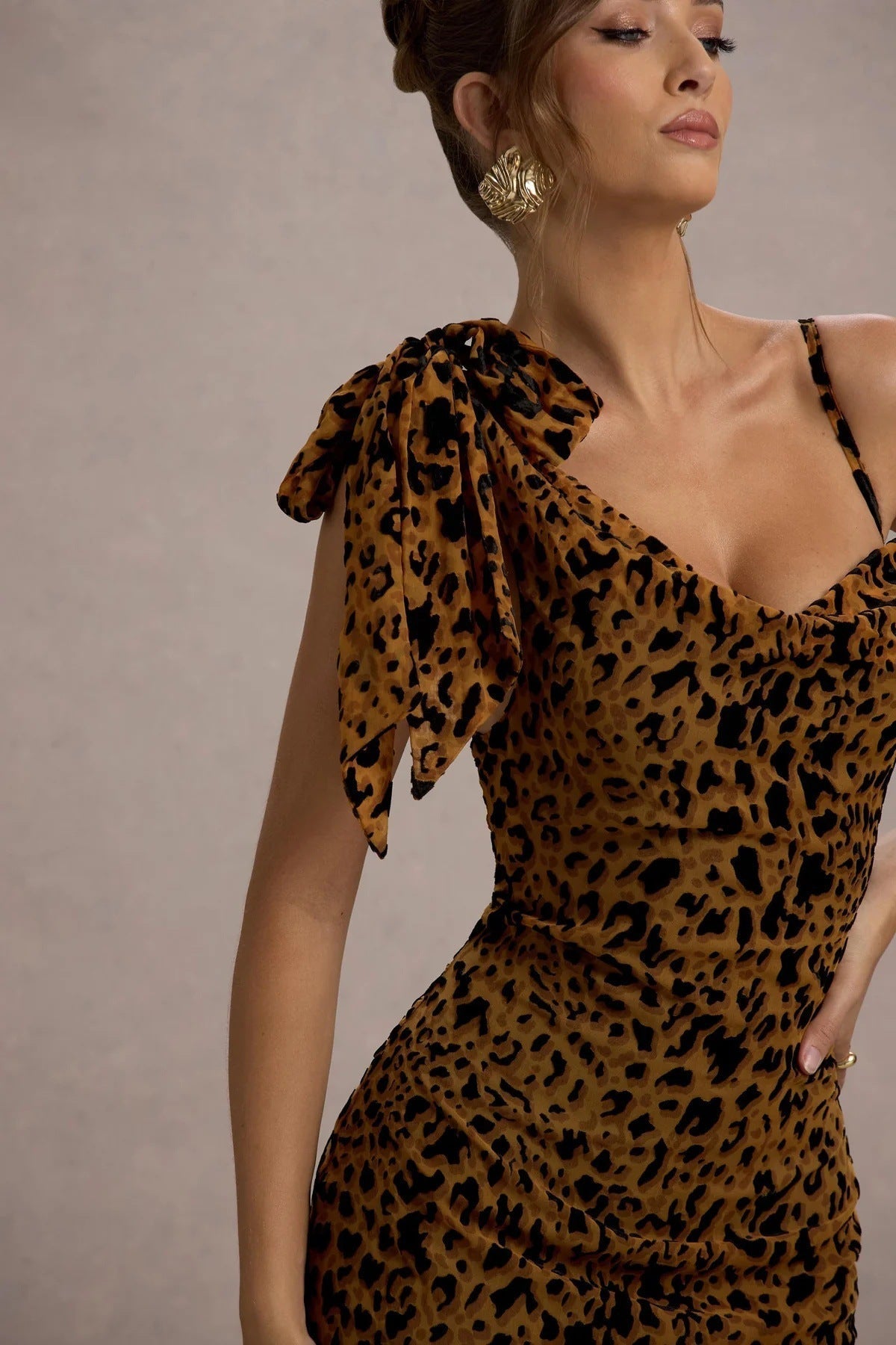 Flowering Girl Women Leopard print slip maxi dress