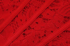 Red Strapless Bandage Backless Floral Lace Corset Tube Mini Dress