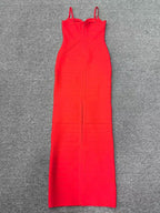 nancy hollow Bandage Maxi Dress in red