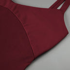 Flowering Girl Women sheer knit curve maxi dress in merlot
